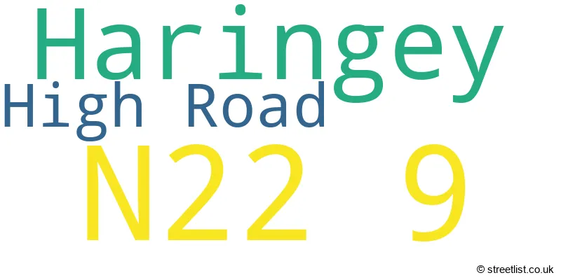 A word cloud for the N22 9 postcode